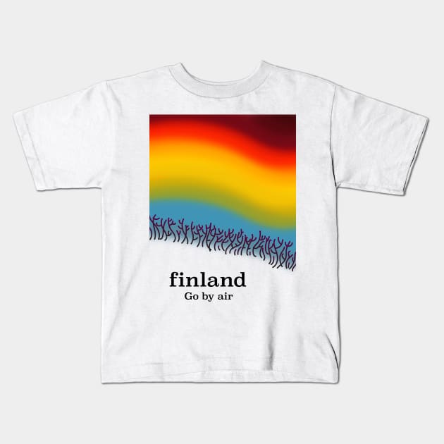 Finland Travel poster Kids T-Shirt by nickemporium1